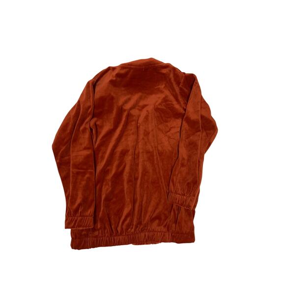 Roamans Vintage Rust Velour Zip Up Jacket Women’s Small Auburn Fall Retro Style - Picture 3 of 4
